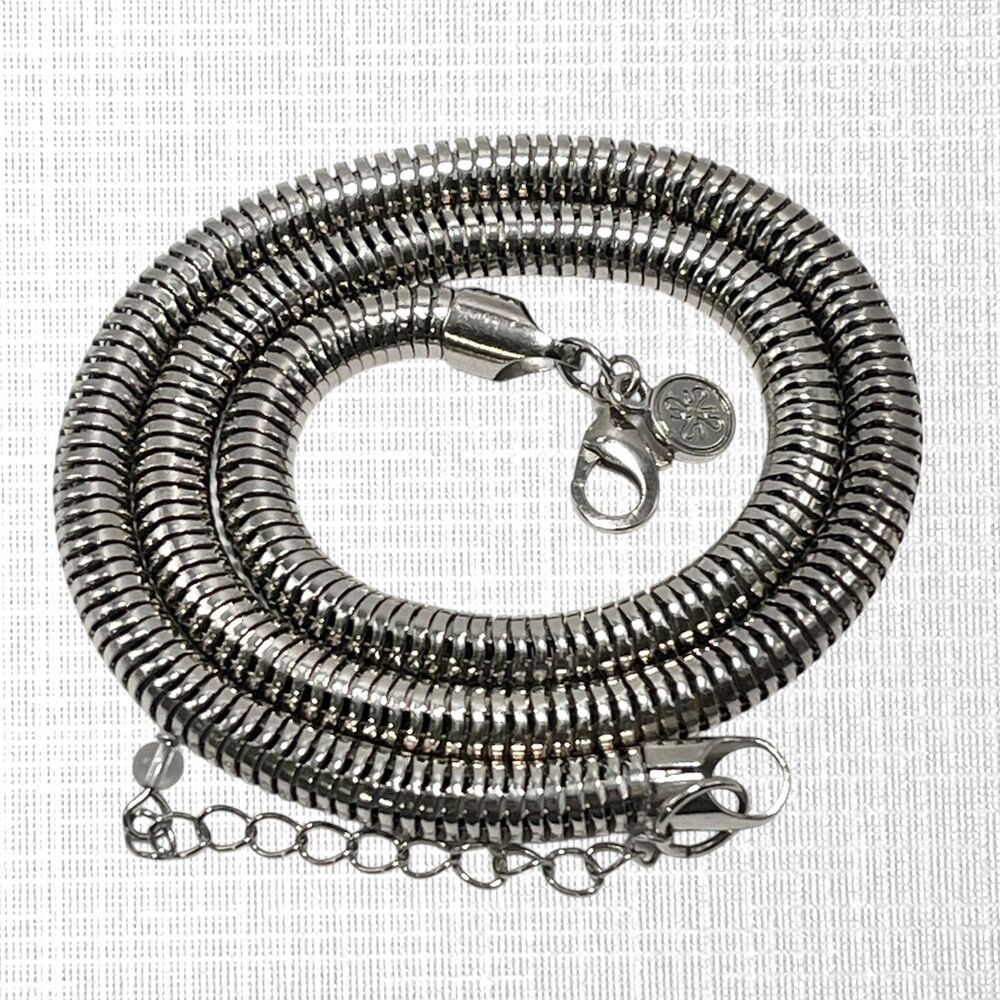 Simply Vera Wang Snake Chain Necklace Silver Tone 21" Chunky Thick Biker Punk